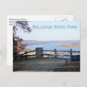 Carte Postale Vue sur le Mississippi, Bellevue State Park, Iowa (Devant / Derrière)