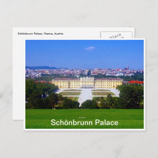 Carte Postale vue sur le palais de schönbrunn (Devant / Derrière)