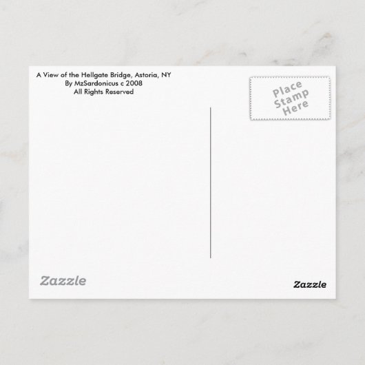 Carte Postale Vue sur le pont Hellgate, Astoria NY (Dos)