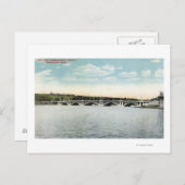 Carte Postale Vue sur le pont New Lake Quinsigamond (Devant / Derrière)