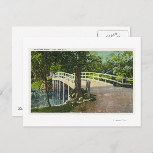 Carte Postale Vue sur le pont Old North (Devant / Derrière)