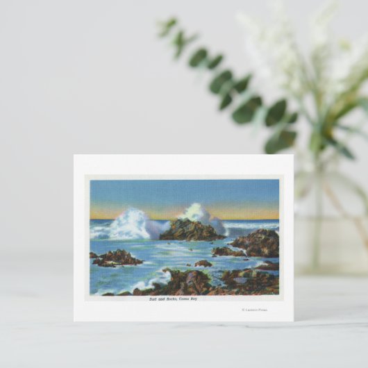 Carte Postale Vue sur le Surf le long du rocher (Debout devant)