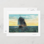 Carte Postale Vue sur le Vieux Château Français, 3 Pays Drapeaux (Devant / Derrière)