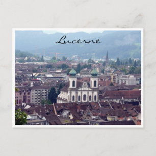 Carte Postale vue sur l'église de lucerne
