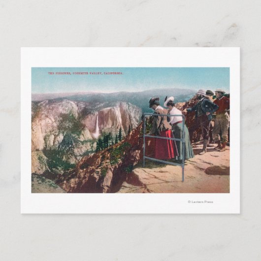 Carte Postale Vue sur les fissures et la vallée de Yosemite (Devant)