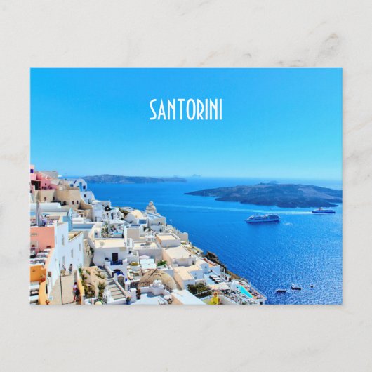Carte Postale Vue sur les îles grecques de Santorin (Devant)