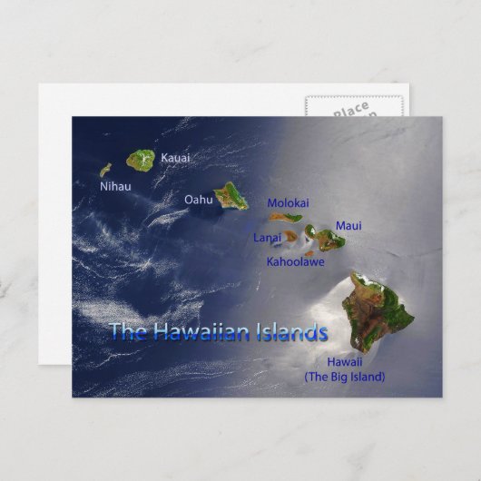 Carte Postale Vue sur les îles Hawaiiennes (Devant / Derrière)