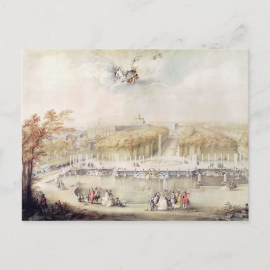 Carte Postale Vue sur les jardins et le château de Versailles (Devant)
