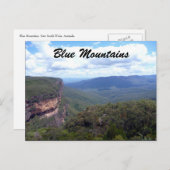 Carte Postale vue sur les montagnes bleues (Devant / Derrière)