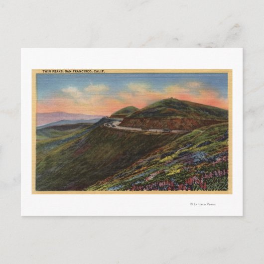 Carte Postale Vue sur les sommets jumeaux et l'autoroute (Devant)