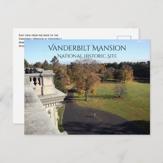 Carte Postale Vue sur l'Est depuis le Roof Vanderbilt Mansion, H (Devant / Derrière)