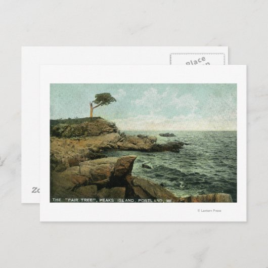 Carte Postale Vue sur l'île de Peaks et le Pair Tree (Devant / Derrière)