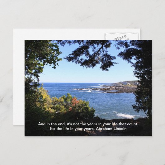 Carte Postale Vue sur l'océan avec une citation (Devant / Derrière)