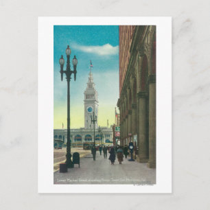 Carte Postale Vue sur Lower Market St montrant Ferry Tower