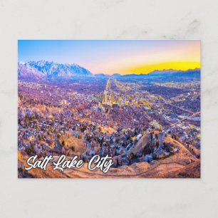 Carte Postale Vue sur Salt Lake City, Utah, États-Unis