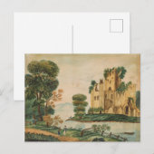 Carte Postale Vue sur un château (Devant / Derrière)