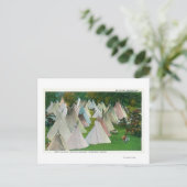 Carte Postale Vue sur un village indien et Pendleton (Debout devant)