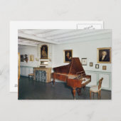 Carte Postale Vue sur une chambre avec piano à queue (Devant / Derrière)