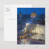 Carte Postale Vue sur Western Wall Plaza, en fin de soirée (Devant / Derrière)
