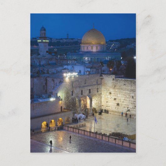 Carte Postale Vue sur Western Wall Plaza, en fin de soirée (Devant)