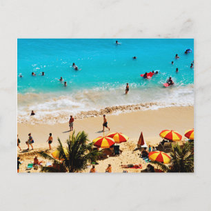 Carte Postale Vue surélevée de la scène de Waikiki Beach, Honolu