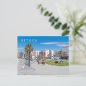 Carte postale vue ville de Sitges (Debout devant)