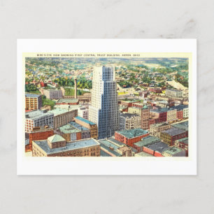 Carte Postale Vue vintage d'Akron, Ohio,