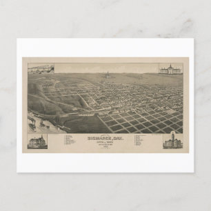 Carte Postale Vue vintage de Bismarck, Dakota du Nord