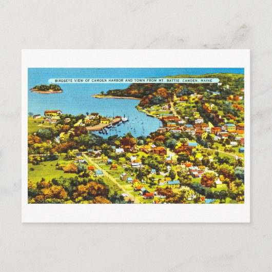 Carte Postale Vue vintage de Camden, Maine, (Devant)