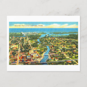 Carte Postale Vue vintage de Fort Lauderdale, Floride,