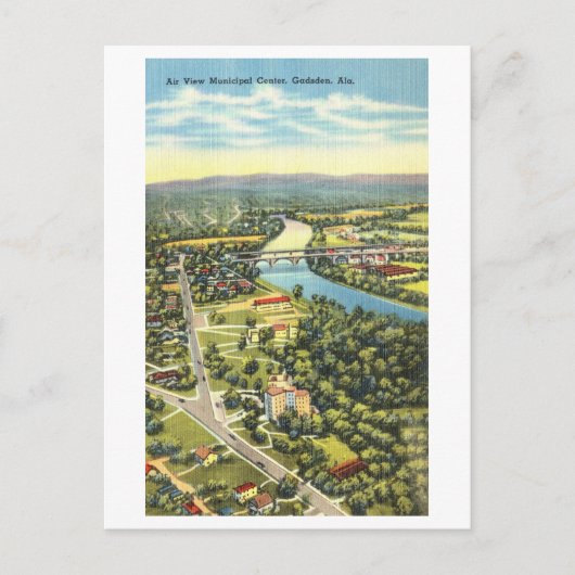 Carte Postale Vue vintage de Gadsden, Alabama, (Devant)