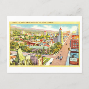 Carte Postale Vue vintage de Hollywood, Californie,