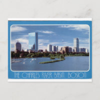 Vue vintage de la skyline de Boston sur le bassin