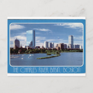 Carte Postale Vue vintage de la skyline de Boston sur le bassin