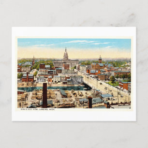 Carte Postale Vue vintage de Lansing, Michigan,