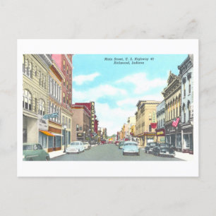 Carte Postale Vue vintage de Richmond, Indiana,