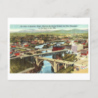 Vue vintage de Spokane, Washington,
