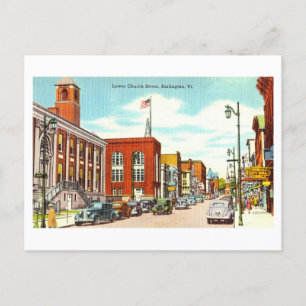 Carte Postale Vue vintage sur Burlington, Vermont,