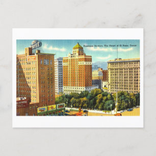 Carte Postale Vue vintage sur El Paso, Texas,