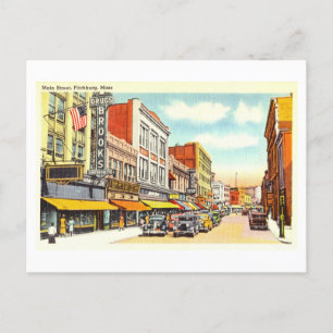 Carte Postale Vue vintage sur Fitchburg, Massachusetts,