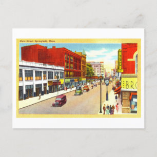 Carte Postale Vue vintage sur Springfield, Massachusetts,