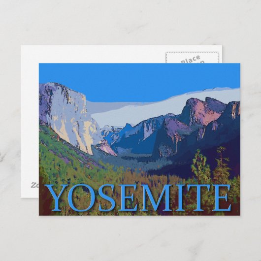 Carte Postale Vue Yosemite avec texte (Devant / Derrière)