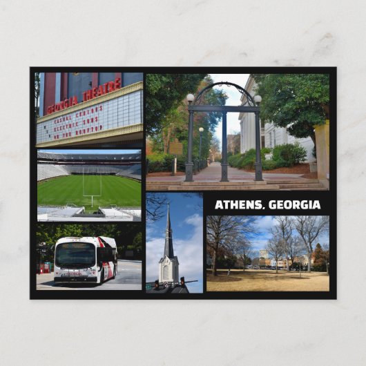 Carte Postale Vues d'Athens, Géorgie États-Unis (Devant)