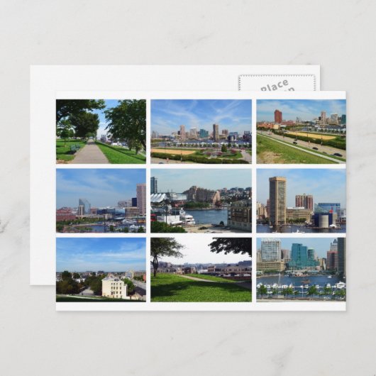 Carte Postale Vues de Baltimore (Devant / Derrière)