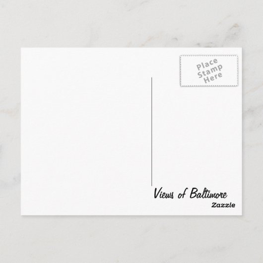 Carte Postale Vues de Baltimore (Dos)