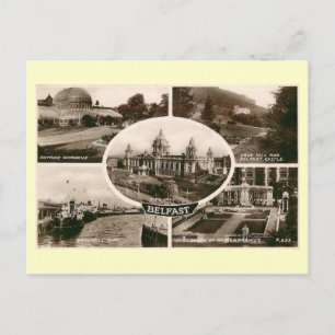 Carte Postale Vues de Belfast, Irlande Vintage