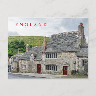 Carte Postale Vues de cottages en pierre de village anglais sur