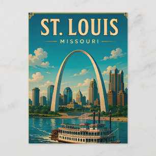 Carte Postale 🌉 Vues de la Gateway Arch de Saint-Louis dans le