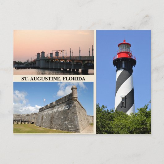 Carte Postale Vues de St. Augustine, Floride (Devant)