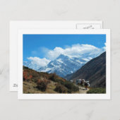 Carte Postale Vues du Népal sur le chemin au MONT EVEREST (Devant / Derrière)